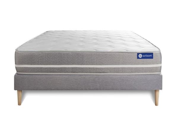 Madrass- och boxspringset 180x190 cm - Actiflex Touch - Grå boxspringkit