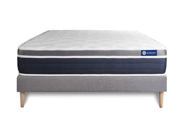 Ensemble Madrass och Sängbotten 140x220 cm - Actimemo Komfort - Sängbotten Kit Grå