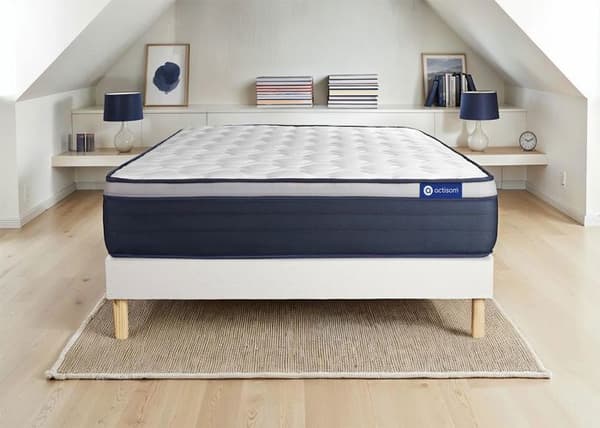 Ensemble Matelas Sommier 150x190 cm - Actimemo Max - Sommier Kit Vitt