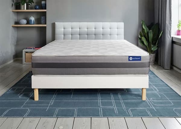 Ensemble Madrass och Sängram 180x190 cm - Actilatex Relax - Sängram Kit Vit