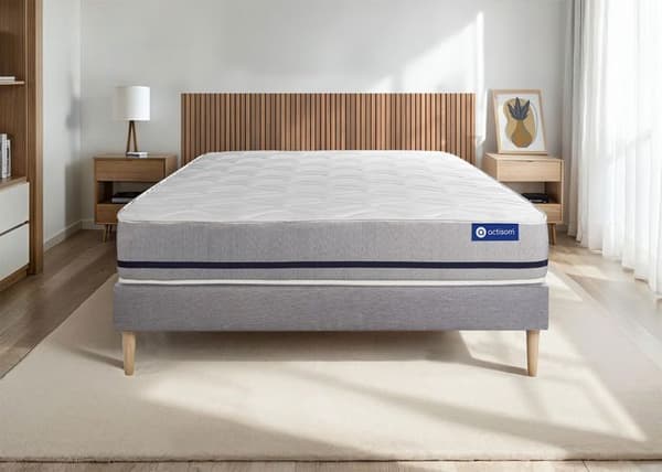 Sängset Madrass Sängram 150x190 cm - Actilatex Soft - Sängram Kit Grå