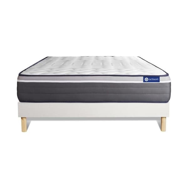 Sängset med madrass 200x200 Actimemo plus minneskum - 26 cm - Mycket fast - vit sängram kit