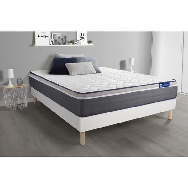 Sängset med madrass 200x200 Actimemo plus minneskum - 26 cm - Mycket fast - vit sängram kit