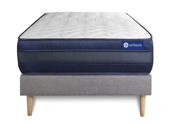 Sängset madras 90x190 Actilatex tech - 24 cm - Mycket fast - sängram kit grå