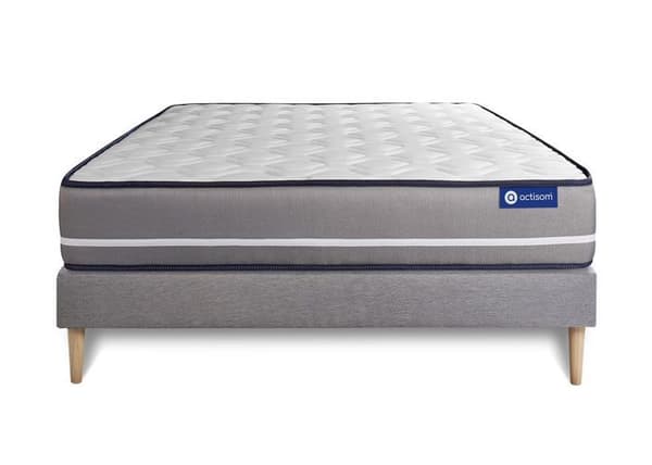 Madrass- och boxspringset 140x220 cm - Actiflex Pur - Grå boxspringkit