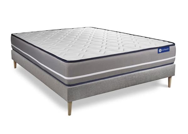 Madrass- och boxspringset 140x220 cm - Actiflex Pur - Grå boxspringkit