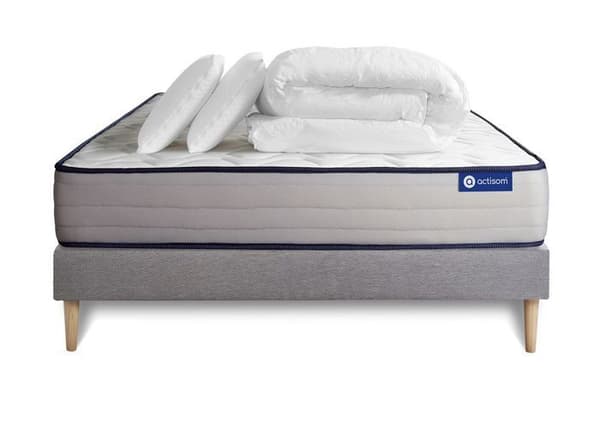 Actiflex Form 140x190 madrass- och bäddset - 22 cm - Fast - grå madrass + 2 kuddar + täcke
