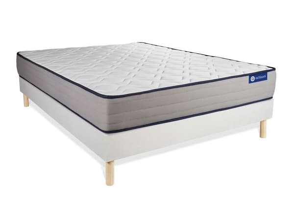 Madrass- och boxspringset 160x210 cm - Actimemo Form - Vitt boxspringkit