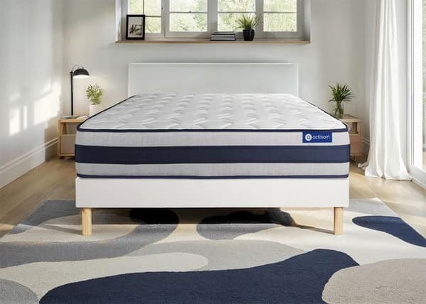 Ensemble Matelas Sommier 150x190 cm - Actimemo Ergo - Sommier Kit Vit