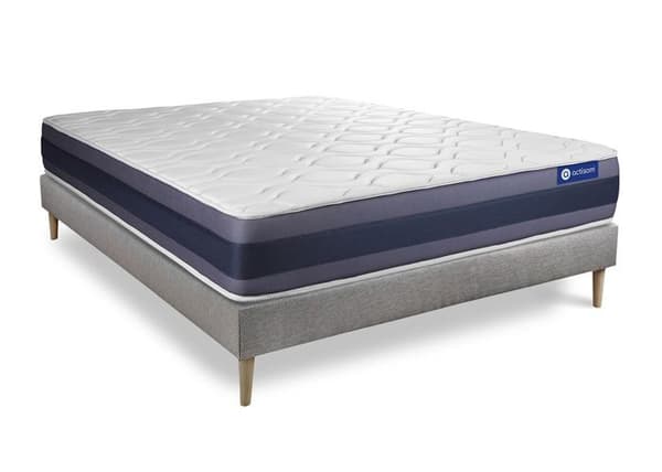 Madrass- och boxspringset 140x210 cm - Actimemo Morpho - Grå boxspringkit
