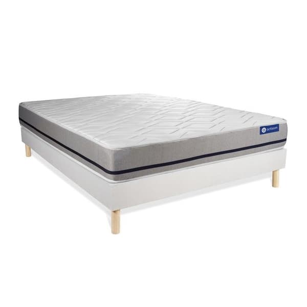 Sängset madrass 180x200 Actimemo soft Minnesskum - 20 cm - Medium-fast - sängsats Vit
