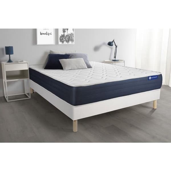 Sängsystem madrass 140x200 Actilatex sleep latex och minnesskum - 22 cm - Balans - sängram kit Vit