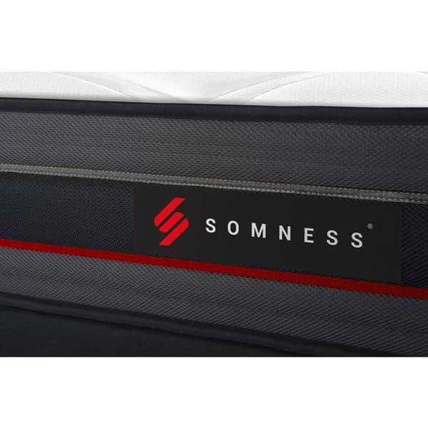 Kontinentalsäng + sängstomme - SOMNESS - REGEN - HR-skum - 200x200 cm - Vit