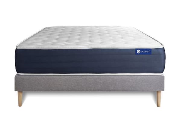 Ensemble Madrass och Sänggavel 150x190 cm - Actilatex Sleep - Sänggavelkit Grå