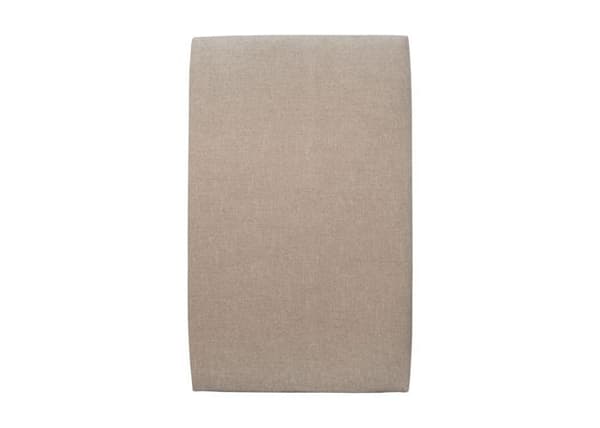 Säng 90x200cm med klädd huvudgavel i tyg och sängbotten kit beige brunt - Total höjd: 29cm