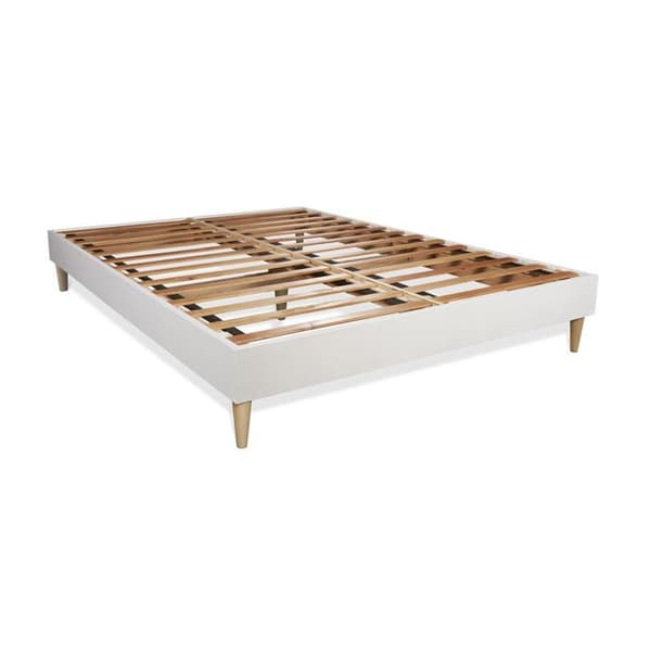 Pack 160x200 FLEXY madrass + vit sängram kit + 2 kuddar med minnesskum 60x40cm + Percale täcke 260x240cm 160 x 200 cm Vit