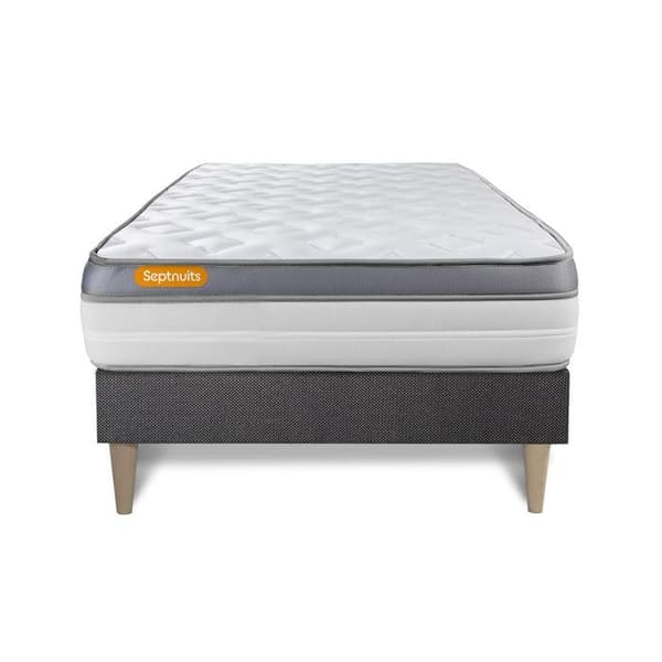Sänggavel och madrass 90x190 Memo zen Minne av form - 26 cm - Fast - sänggavel kit grå