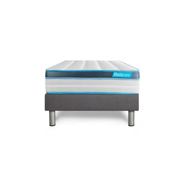 Sängpaket med madrass 90x200 BodyFit Minnesskum - 24 cm - Fast - grå sängbotten kit