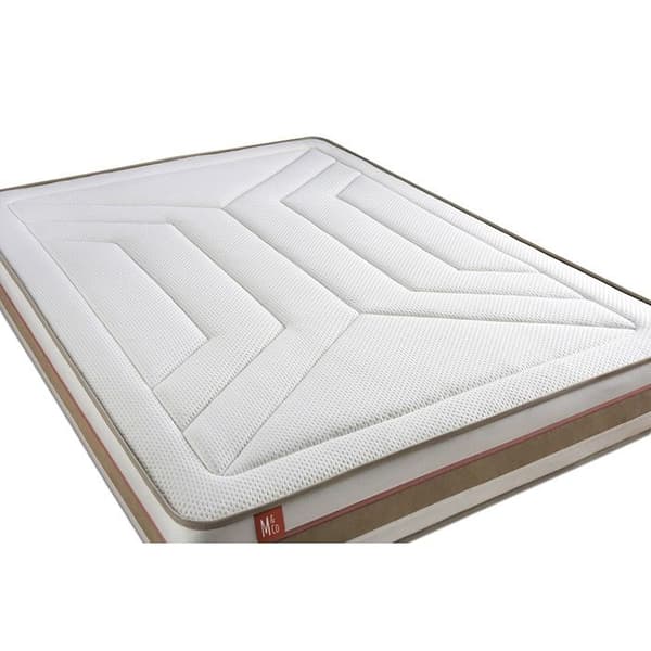 Pack madrass LE TENDRE 200x200cm Fjädrar i påse + Minnesskum + sängbottenkit Beige