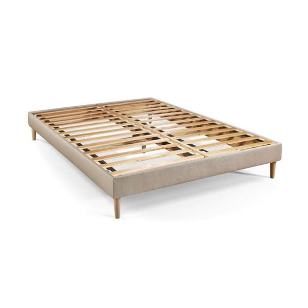 Pack madrass LE TENDRE 200x200cm Fjädrar i påse + Minnesskum + sängbottenkit Beige
