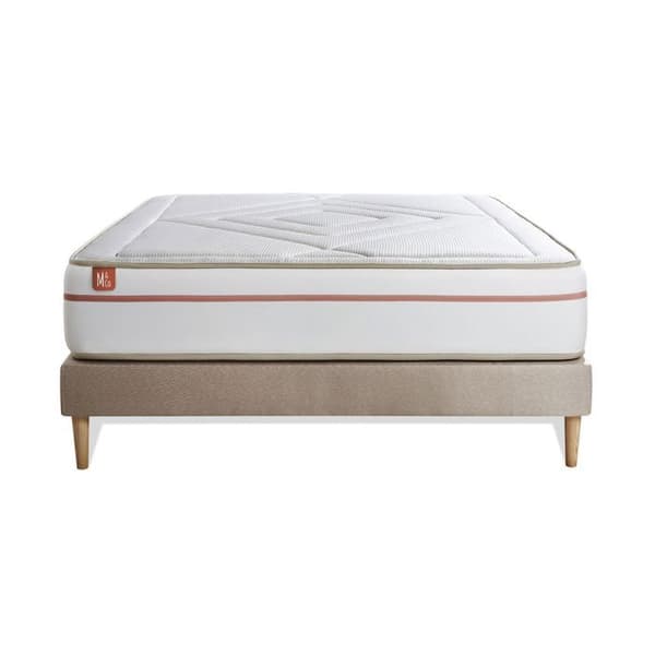 Ensemble LE PAISIBLE 180x200cm Minnesskum BioVisco - Tjocklek 24cm + sängram kit Beige