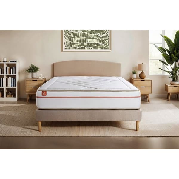 Ensemble LE PAISIBLE 180x200cm Minnesskum BioVisco - Tjocklek 24cm + sängram kit Beige