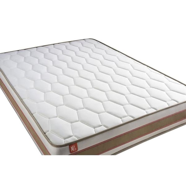 Pack madrass LE DÉLICAT 140x200cm Fjädrar i påsar + Minnesfoam + sängram kit Vit