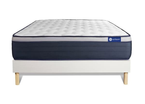 Ensemble Matelas Sommier 160x195 cm - Actimemo Max - Sommier Kit Vit