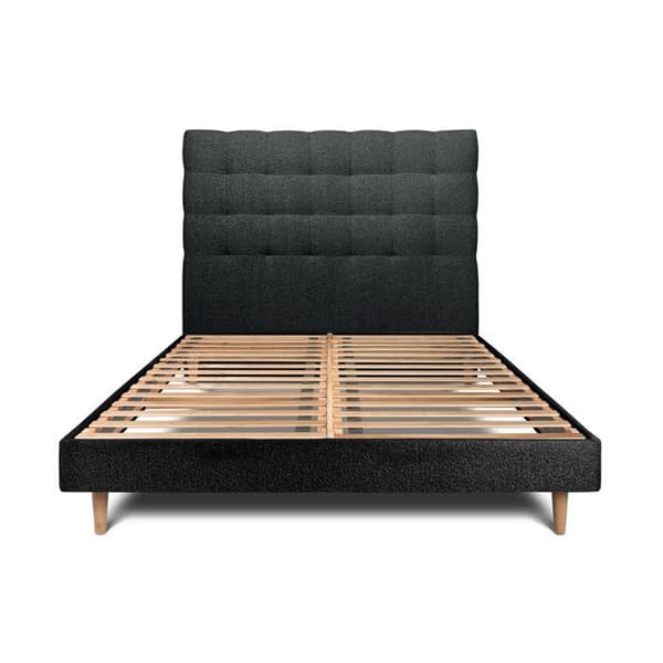 Säng 150x200cm med tuftad huvudgavel och svart sängbotten - Totalhöjd: 29cm