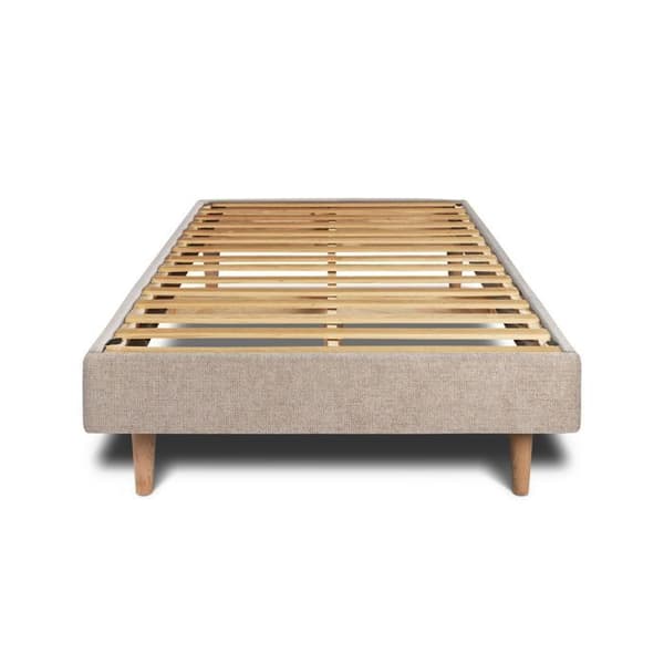 Försäng 90x200cm med tuftad tyggavel och sängbotten kit - Massivt trä - Modern skandinavisk stil