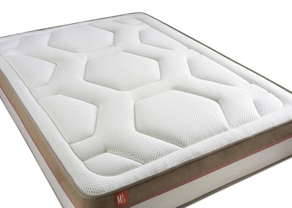 Ensemble LE COSY 140x190cm Minnesskum 7 komfortzoner - Tjocklek 30cm + sängbottenkit Vit