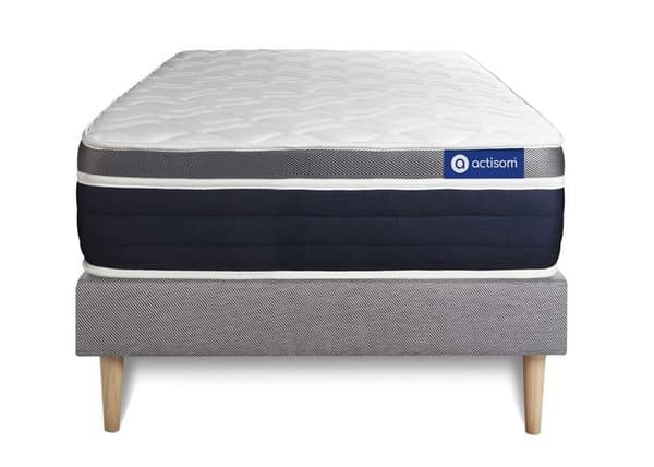 Ensemble ACTIFLEX CONFORT Madrass Pocketfjädrar + minneskumm 80x200cm Maxi tjocklek + säng 80 x 200 cm Grå