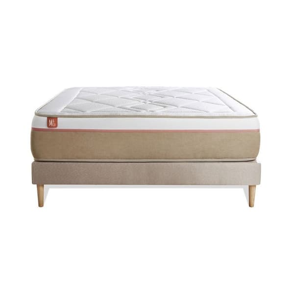 LE SOYEUX 200x200cm Set Pocketfjädrar + BioVisco memoryskum - 24cm tjock + Beige kitbotten