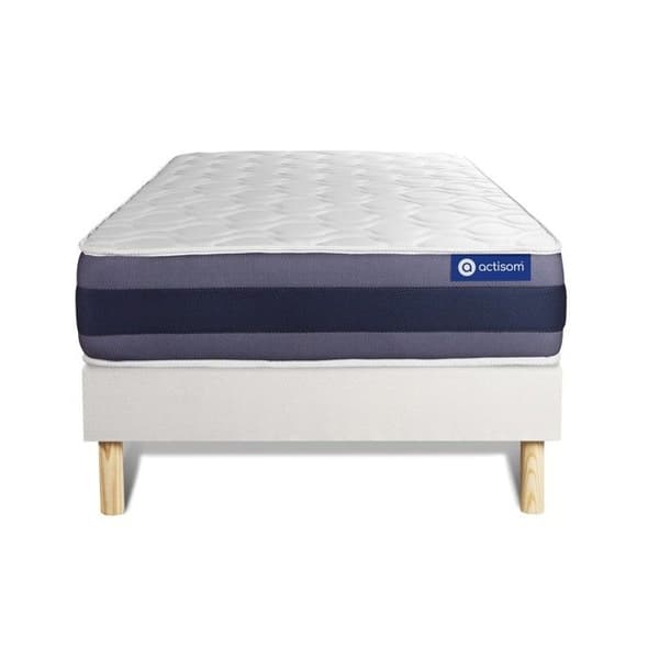 Ensemble madrass Memory foam ACTIMEMO MORPHO 80x200 Maxi tjocklek 5 zoner av komfort + sängbotten 80 x 200 cm Vit