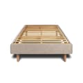 Miniatyrbild 4 av 4: Sommier Kit Tyg Beige brun 90x190 H29cm Sommeil de plomb - Sommier i massivt trä med Koniska träben 15 cm