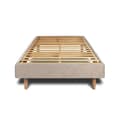 Miniatyrbild 2 av 4: Sommier Kit Tyg Beige brun 90x190 H29cm Sommeil de plomb - Sommier i massivt trä med Koniska träben 15 cm