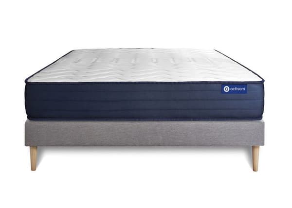 Ensemble Matelas Sommier 160x220 cm - Actilatex Life - Sommier Kit Grå