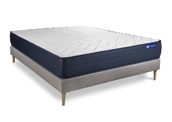 Ensemble Matelas Sommier 160x220 cm - Actilatex Life - Sommier Kit Grå