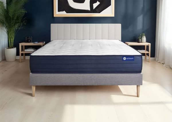 Ensemble Matelas Sommier 160x220 cm - Actilatex Life - Sommier Kit Grå