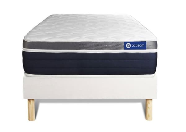 90x190 Actiflex comfort boxmadrassset Pocketfjädrar och memoryskum - 26 cm - Mellanfast - Vitt boxmadrasskit