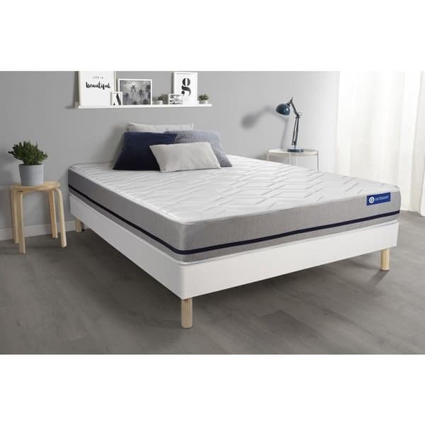 Sängpaket med madrass 140x200 Actimemo soft Memory foam - 20 cm - Medium hårdhet - sängbotten kit Vit