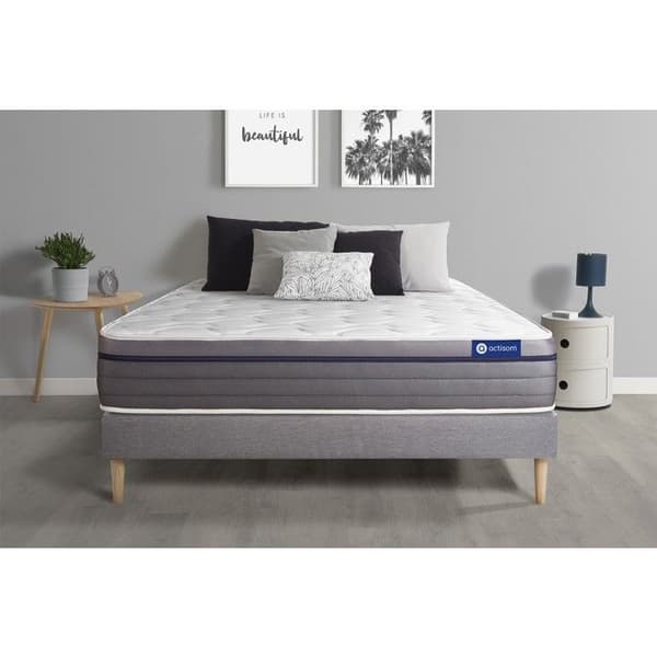 Sängställning madrass 140x200 Actimemo zen - 26 cm - Balanserad - grå sängstativsats