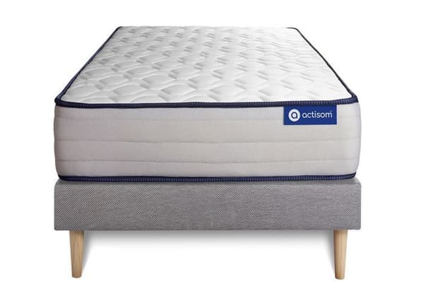 Ensemble av latex och minnesskum ACTILATEX FORM 80x190 cm 5 bekvämlighetszoner + sängram KIT 80 x 190 cm Grå