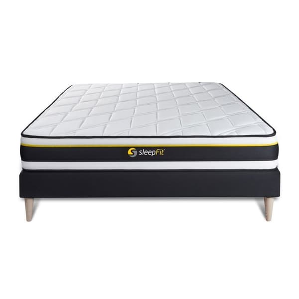 Ensemble madrass SOFT - MÄRKE - 180x200 cm - Mycket fast - Andningsbart tyg - Fötter inkluderade