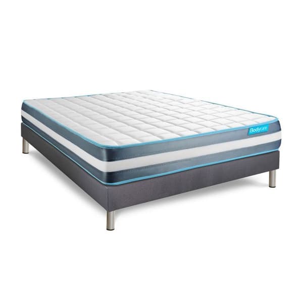 Sängset madrass 180x200 Bodyform Minnesskum - 20 cm - Fast - grå sängram kit