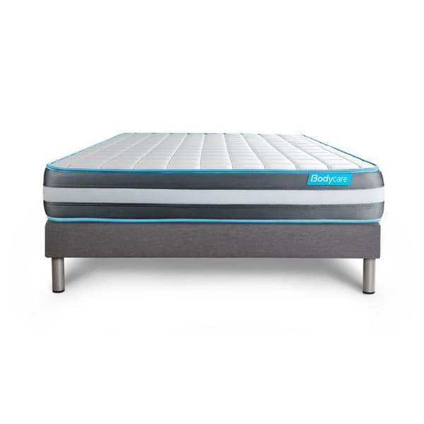 Sängset madrass 180x200 Bodyform Minnesskum - 20 cm - Fast - grå sängram kit