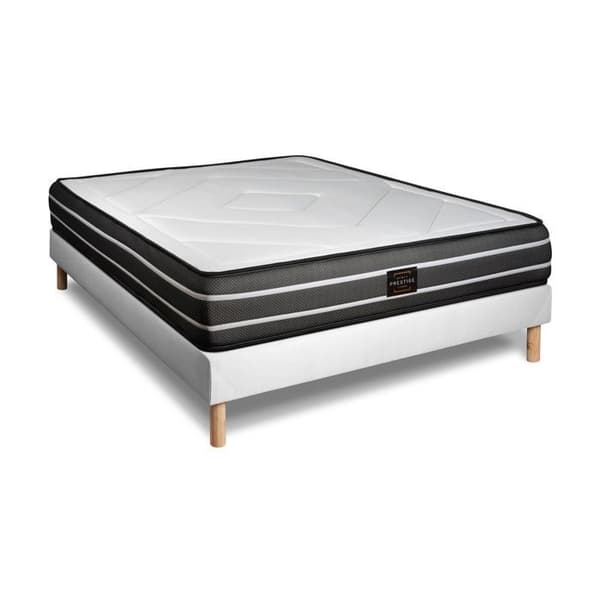 Exklusivt set 200 x 200 cm boxmadrass Vitt kit