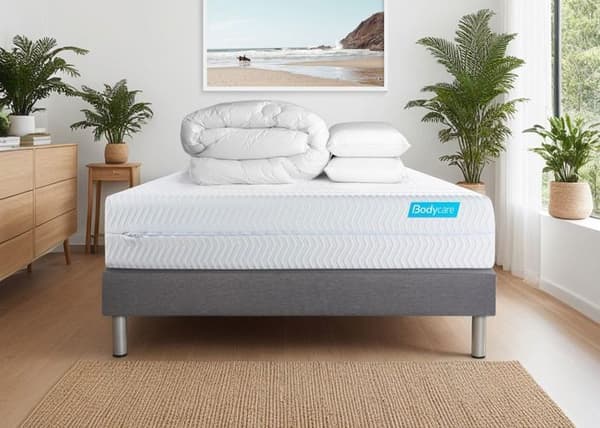 Sängset madrass 140x190 BODY CARE Biocare Minnesskum - 26 cm - Balanserad - ramsats grå