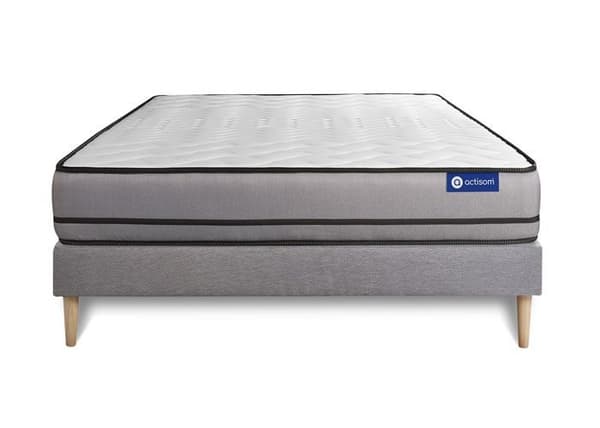 Madrass- och boxspringset 160x210 cm - Actilatex Night - Grå boxspringkit
