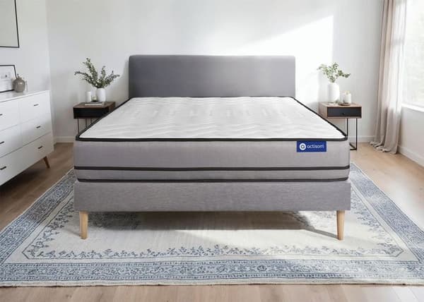 Madrass- och boxspringset 160x210 cm - Actilatex Night - Grå boxspringkit
